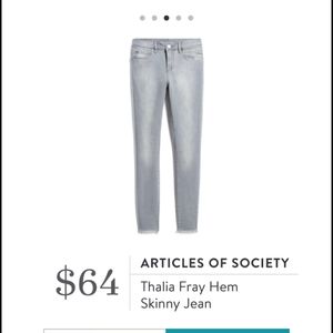 Articles Of Society Gray Skinny Jeans